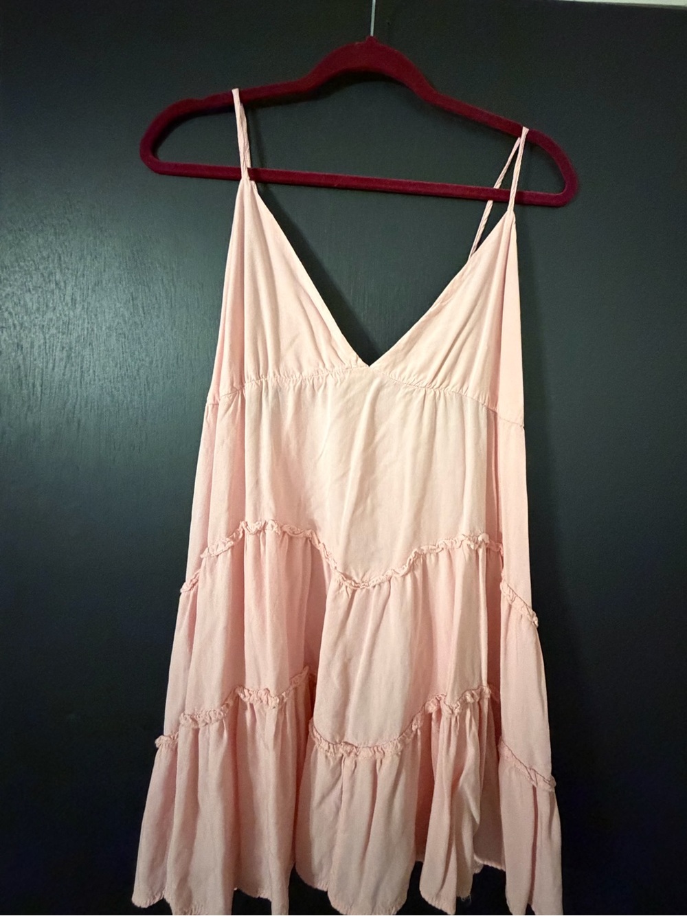 Blush Pink Tiered Ruffle layering top L/XL
